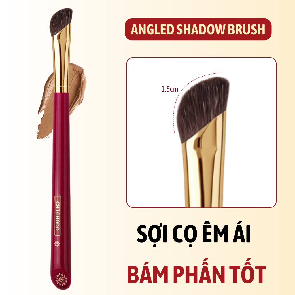 Cọ Tạo Khối Mũi/Highlight/Che Khuyết Điểm Đầu Xéo Chính Xác CHICHODO Angled Shadow Brush C132